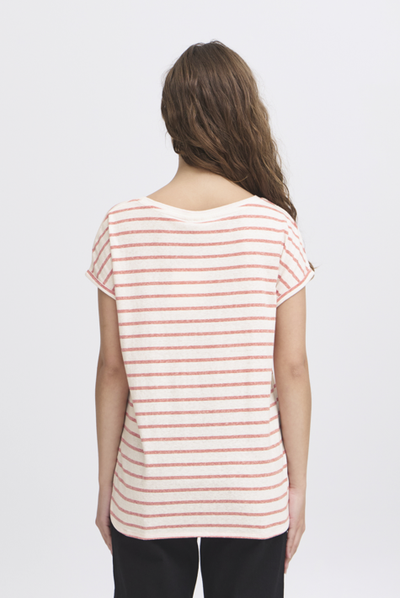 Ichi Ladies IHyulietta ss11  T-Shirt In Mars Red Stripe