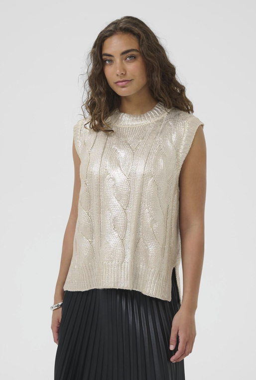 Culture Ladies CUEvelyn Knit Vest in Silver, Evelyn
