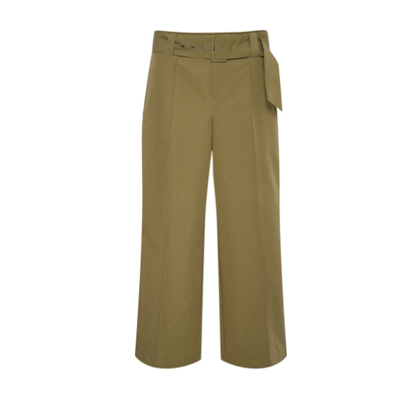 Culture Ladies CUevi wide leg Pants Burnt Olive trousers, Evi