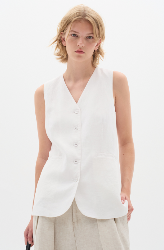 In Wear Ladies Waistcoat FaridaIW in Pure White, Farida
