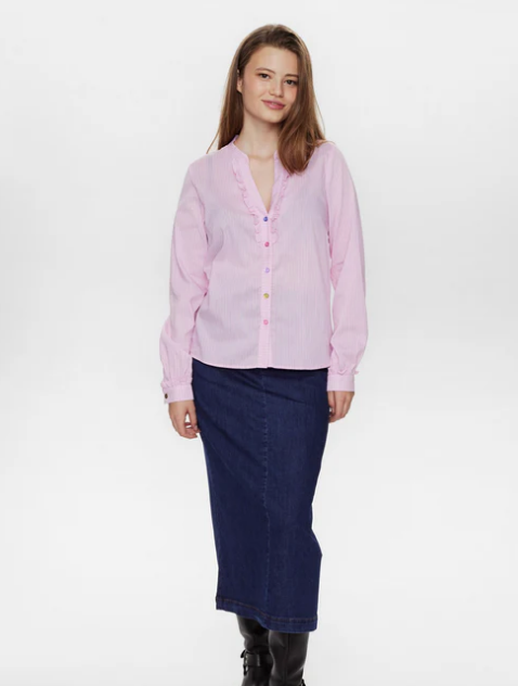 Numph Ladies NuFarrah Shirt In Pink Lady