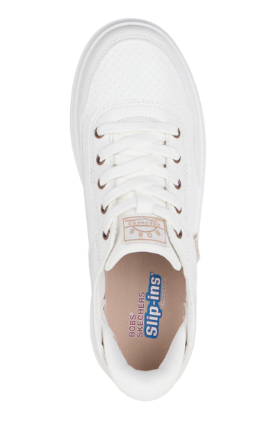 Skechers Ladies Trainers Bobs D'vine So Flattered 114825 White Slip Ins