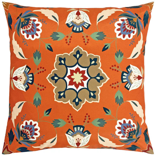 furn. Folk Flora Outdoor Cushion Orange