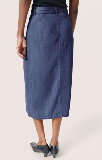 Soaked In Luxury Ladies SLFriday Skirt in Dark Blue Denim, Friday