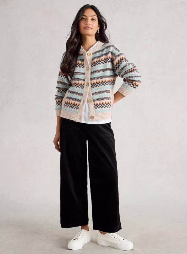 White Stuff GEORGINA FAIRISLE CARDI in NATURAL MULTI