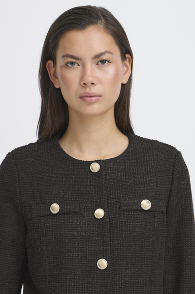 Ichi Ladies IHKate Gleam Jacket in Black, Kate