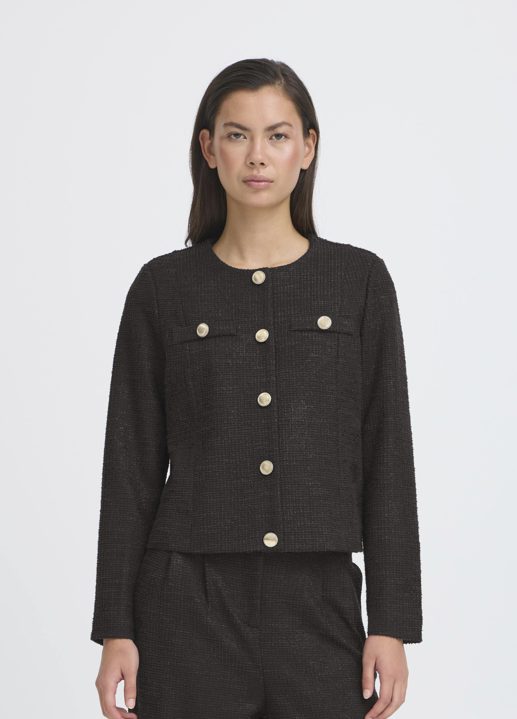 Ichi Ladies IHKate Gleam Jacket in Black, Kate