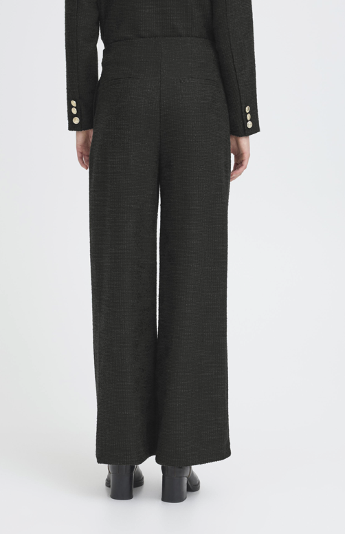Ichi Ladies Wide Pants IHKate Gleam in black, Kate Trousers
