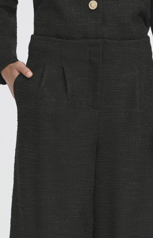 Ichi Ladies Wide Pants IHKate Gleam in black, Kate Trousers