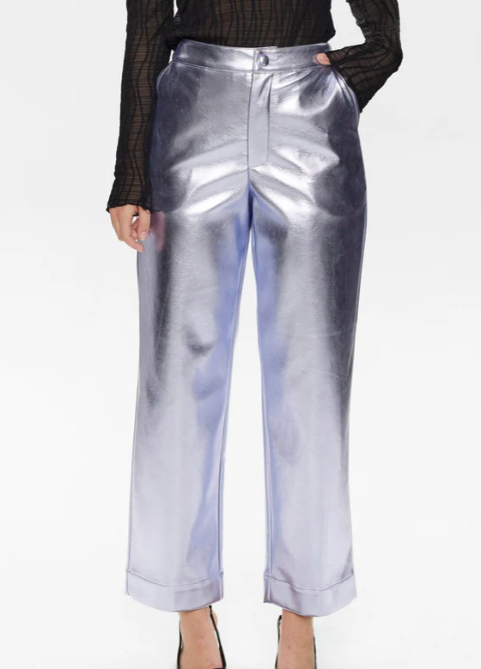 Numph Ladies NUGLENDA CROPPED PANTS (Trousers) in Silver