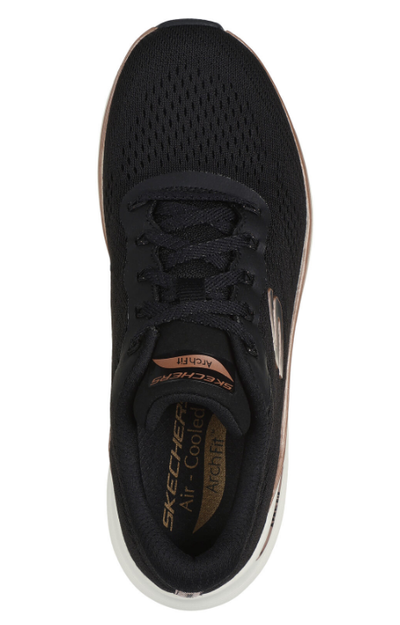 Skechers Ladies trainers Arch Fit 2.0 Glow the Distance in Black Rose Gold