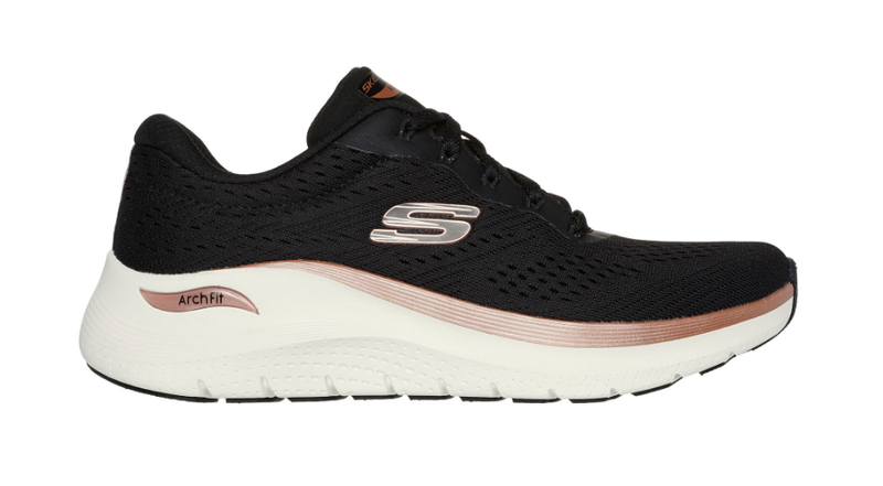 Skechers Ladies trainers Arch Fit 2.0 Glow the Distance in Black Rose Gold