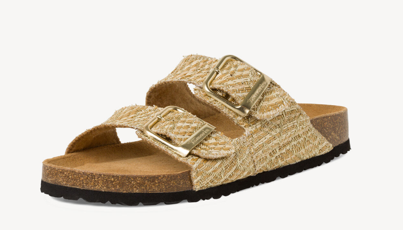 Tamaris Ladies Open Mule Sandal 27534-42 in Light Gold Slide