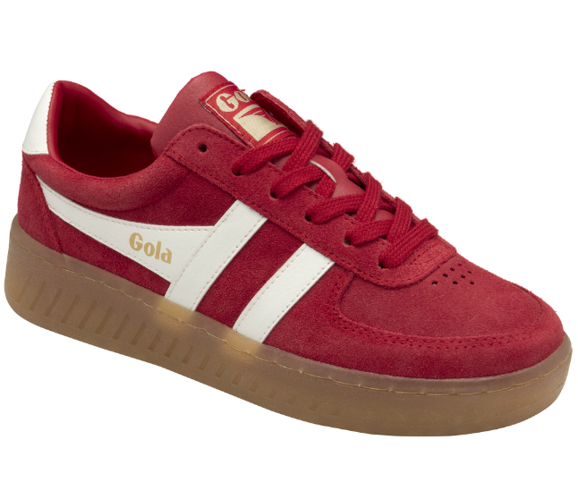 Gola Ladies Trainers Grandslam CLA589 Red Off white Gum Suede