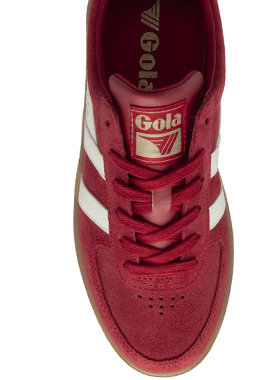 Gola Ladies Trainers Grandslam CLA589 Red Off white Gum Suede