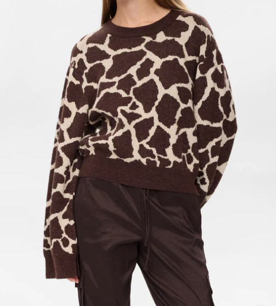Numph Ladies Pullover NUGrif in Black Coffee, Grif Jumper