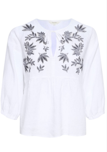 Part Two Ladies GwendinaPW Blouse in Bright White Embroidery, Gwendina