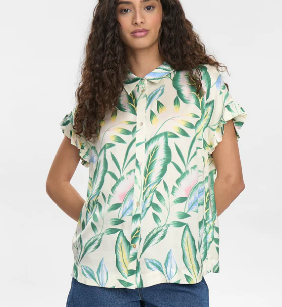 Numph Ladies NUGwenna Shirt in Pristine, Gwenna short Sleeved