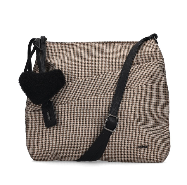 Rieker Ladies Handbag H1005-90 in Beige Metalic Dogstooth Combination