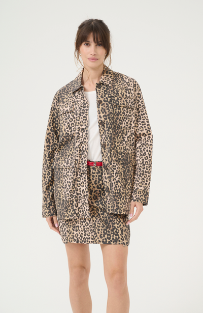 Culture Ladies CUhalina Casual jacket In Leopard Wash, Halina