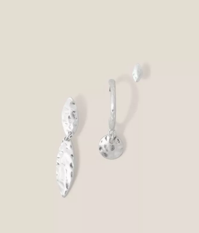 White Stuff 3 Pack Hammered Earrings