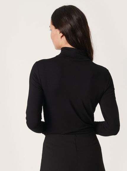 Soaked In Luxury Ladies Rollneck Top SLHanadi Long Sleeve in Black