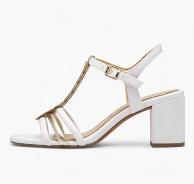 Marco Tozzi Ladies Block Heel Sandal 88300-44 in White Combination