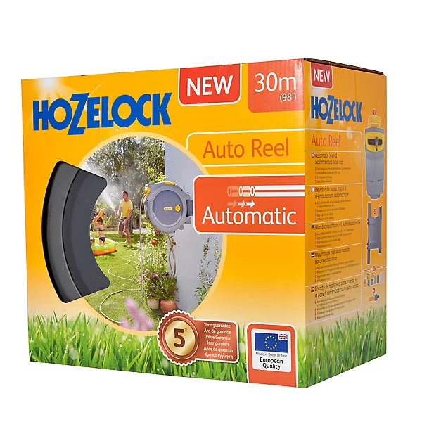 Hozelock Auto-reel Wall-mounted Hose reel & hose (L)30m