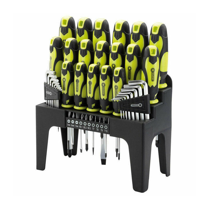 Draper 44 Pc Screwdriver Set With Storage Stand & Allen/Hex Key & Bit Green