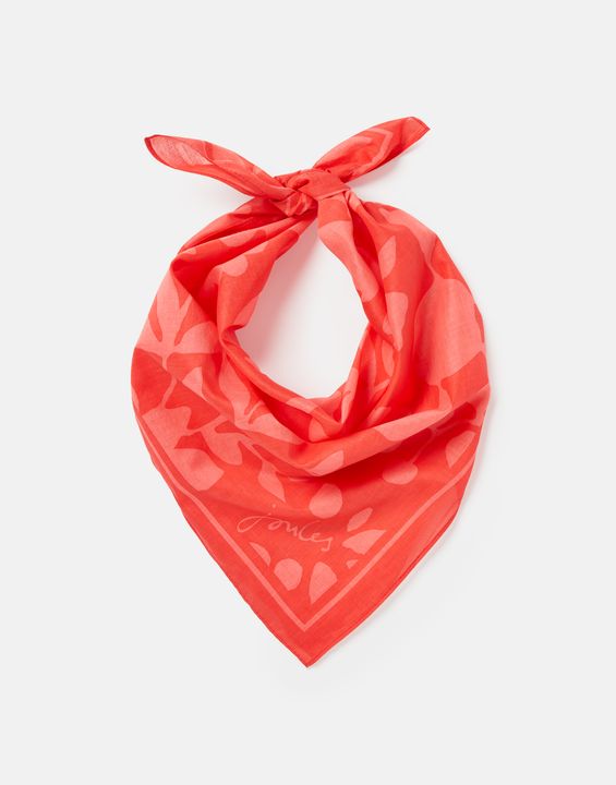 Joules Womens Parlow Cotton Square Scarf - Pink Ditsy