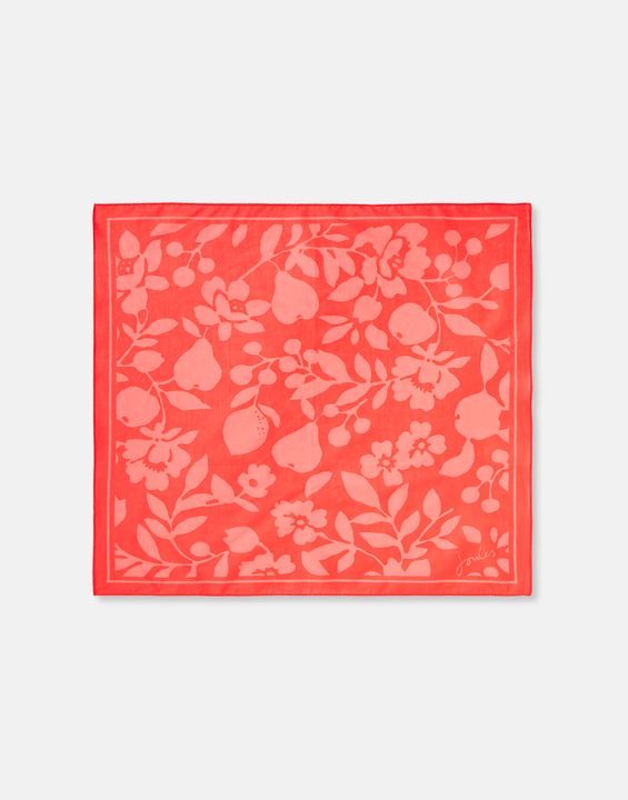 Joules Womens Parlow Cotton Square Scarf - Pink Ditsy