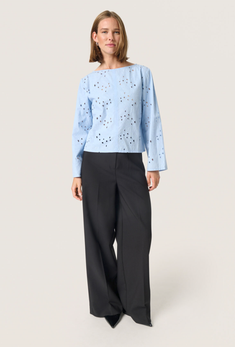 Soaked In luxury Ladies SLIva Blouse In Chambray Blue