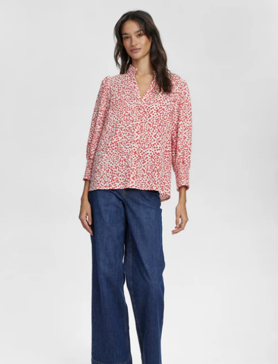 Numph Ladies NuIva Shirt In Geranium