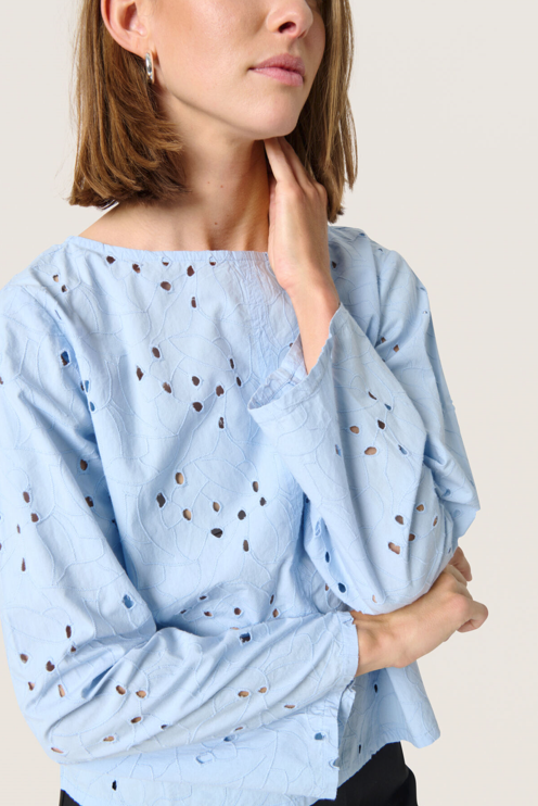 Soaked In luxury Ladies SLIva Blouse In Chambray Blue