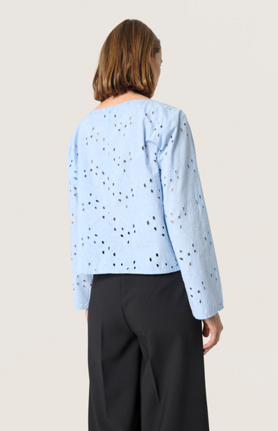 Soaked In luxury Ladies SLIva Blouse In Chambray Blue