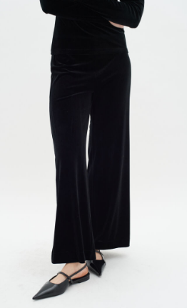 In Wear  Ladies Pant JaquehIW in Black, Jaqueh Velour Trousers