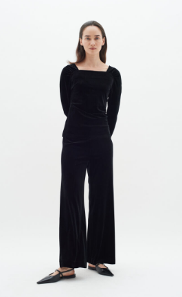 In Wear  Ladies Pant JaquehIW in Black, Jaqueh Velour Trousers