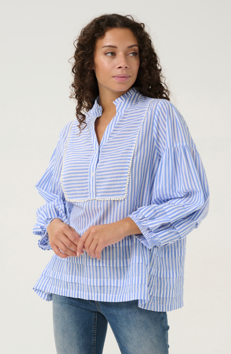 Culture Ladies CUjax BlouseIn Blue Stripe