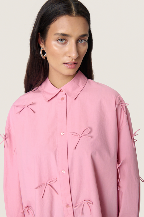 Soaked In Luxury SLJoa Bow Shirt In Polignac Pink
