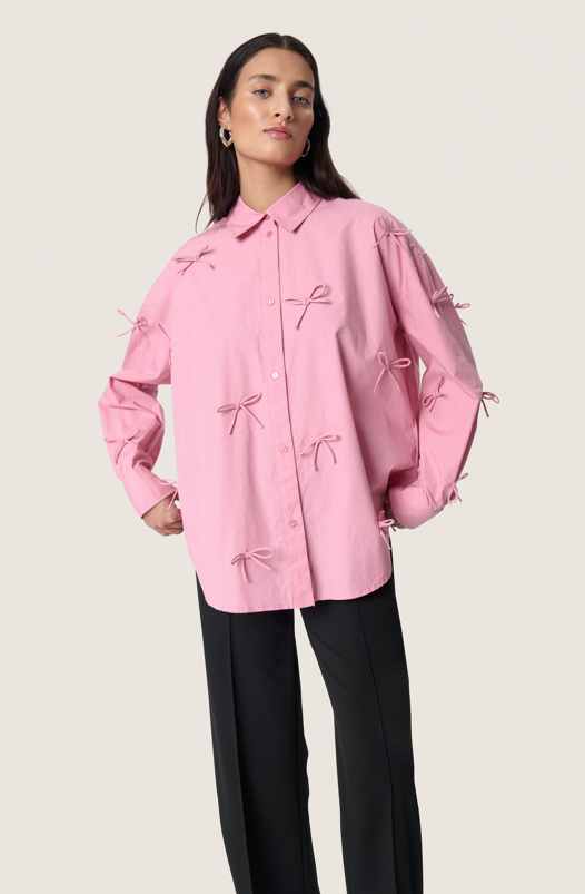 Soaked In Luxury SLJoa Bow Shirt In Polignac Pink