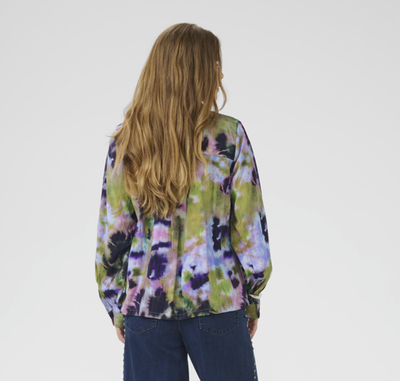 Culture Ladies CUJustine Gally Shirt in Green Blue Abstract, Justine