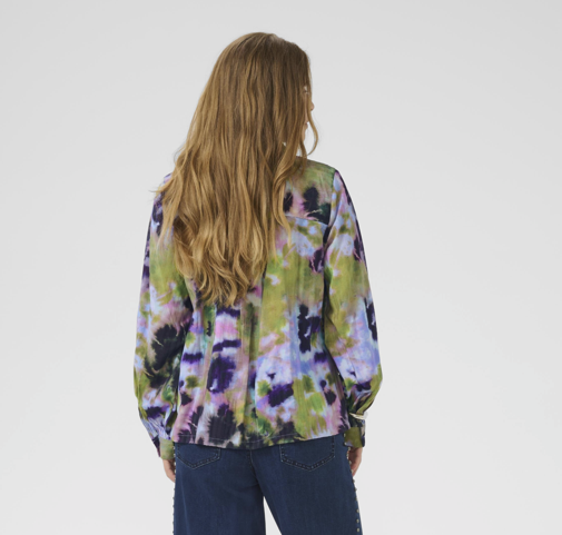 Culture Ladies CUJustine Gally Shirt in Green Blue Abstract, Justine