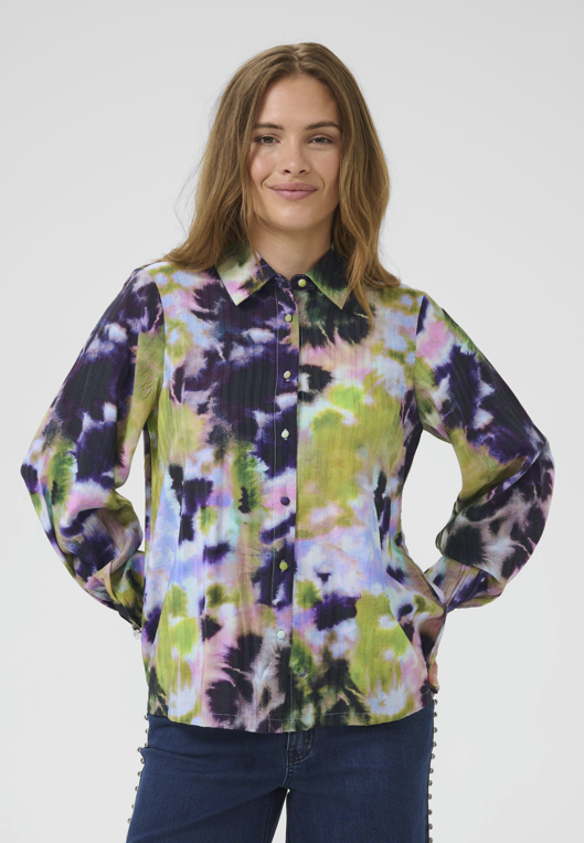 Culture Ladies CUJustine Gally Shirt in Green Blue Abstract, Justine