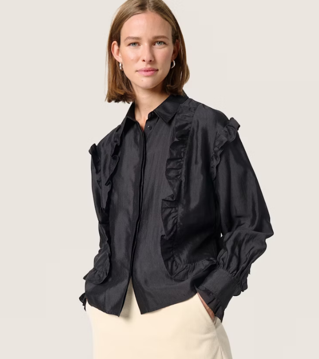 Soaked in Luxury Ladies LS Shirt SLKarolina in black, Karolina