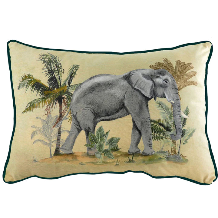 Evans Lichfield Kibale Jungle Elephant Cushion Multicolour