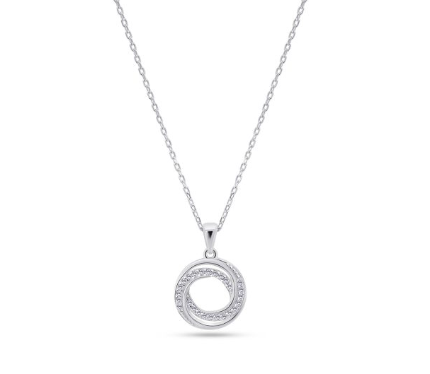 Kilkenny Silver Pendent Necklace L3274  Interlocking Circle Necklace