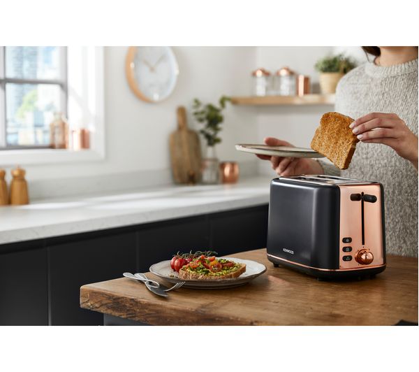 Kenwood Abbey Lux TCP05.C0DG 2-Slice Toaster - Dark Grey & Rose Gold