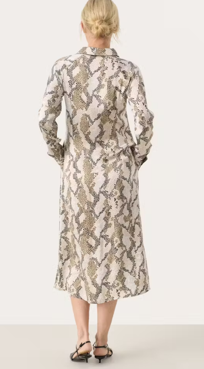 Part Two Ladies Dress LamiyaPW in French Oak Snake Print, Lamiya