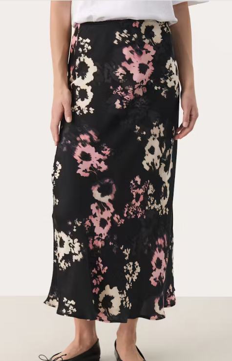 Part Two Ladies Skirt LaurinaPW in Black Blurred Flower, Laurina