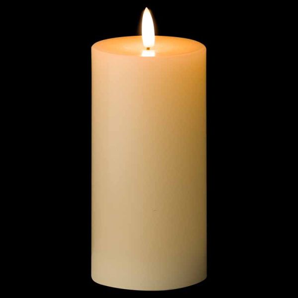 Luxe Collection Ivory Natural Glow 3"x 6" LED Wax Candle